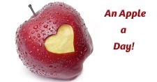 "An Apple a Day Keeps the Doctor Away: Exploring the Health Benefits of This Timeless Adage" Picture of an apple with a heart shape cut out.